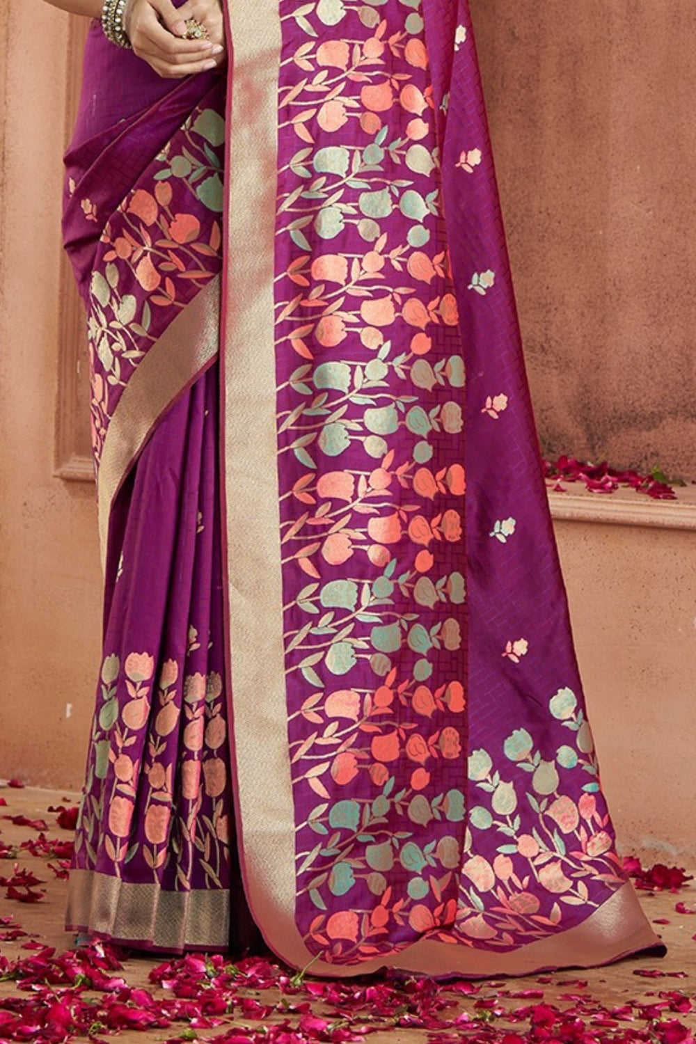 Purple Banarasi Silk Saree