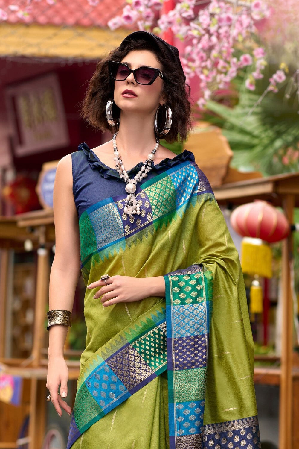 Green Banarasi Silk Saree