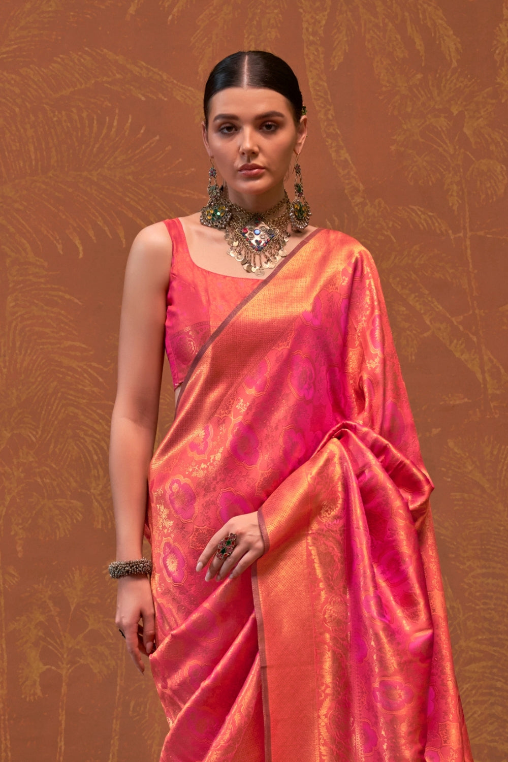 Orange Silk Saree