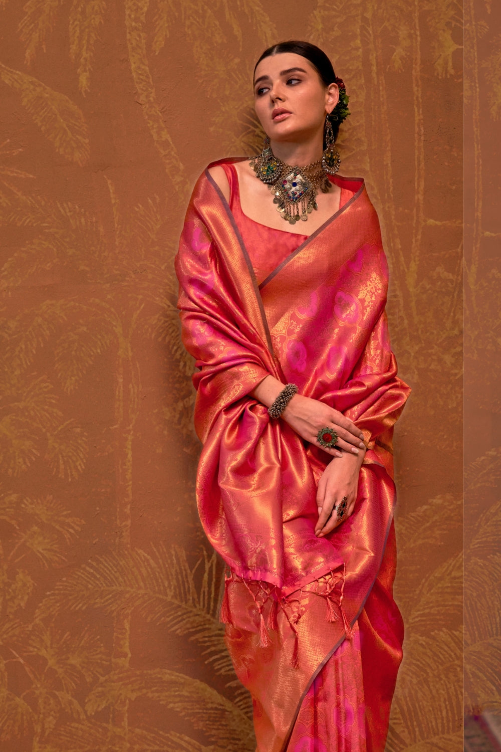 Orange Silk Saree