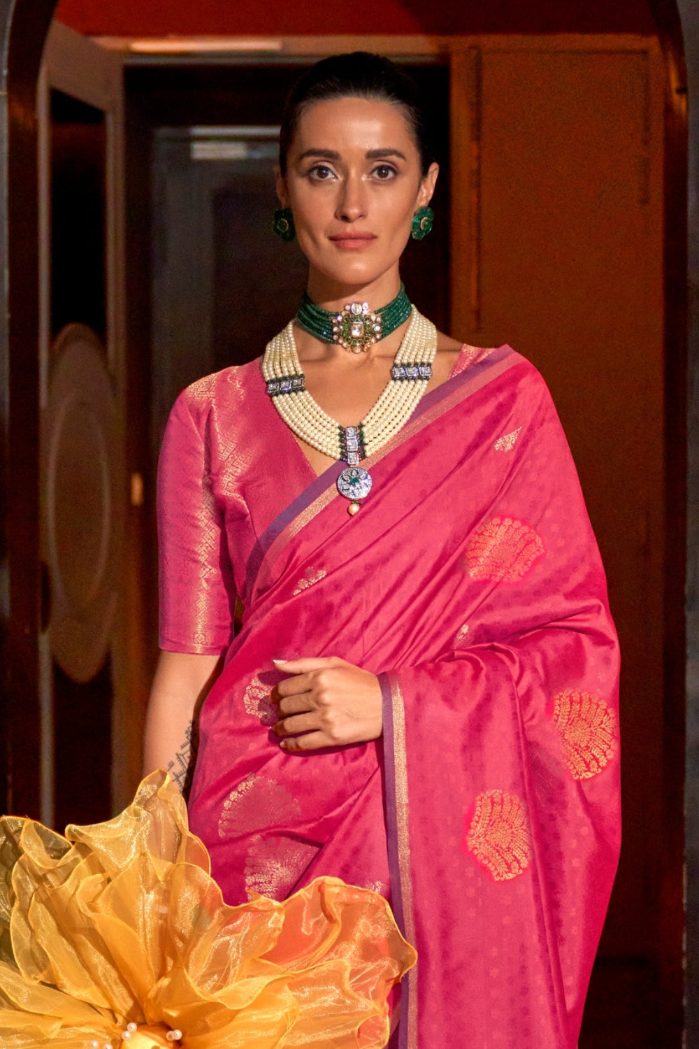 Pink Silk Saree