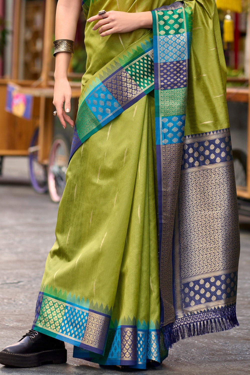 Green Banarasi Silk Saree