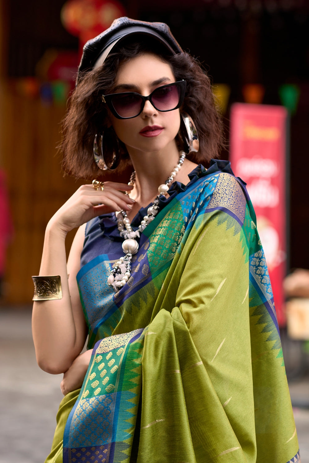 Green Banarasi Silk Saree