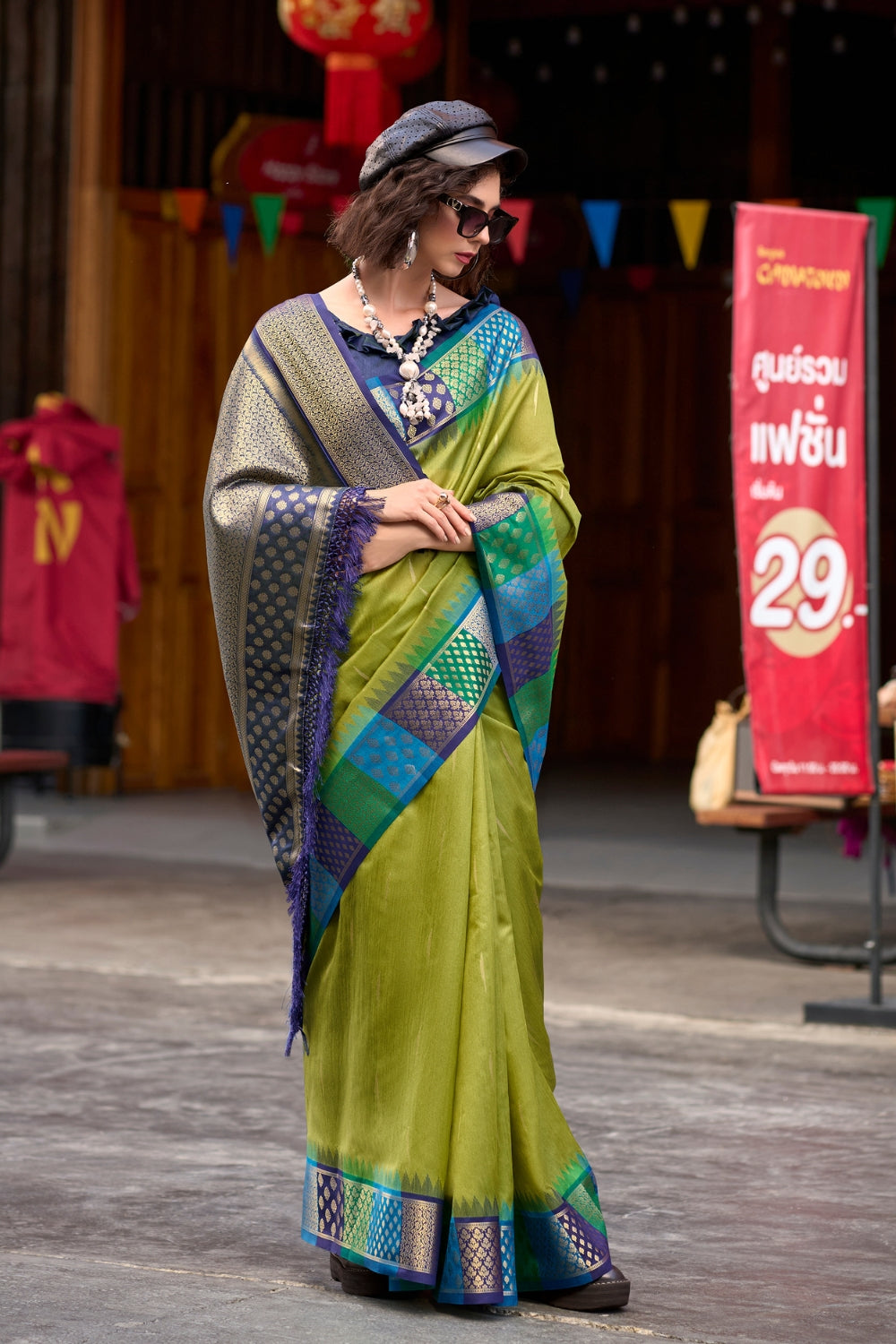 Green Banarasi Silk Saree