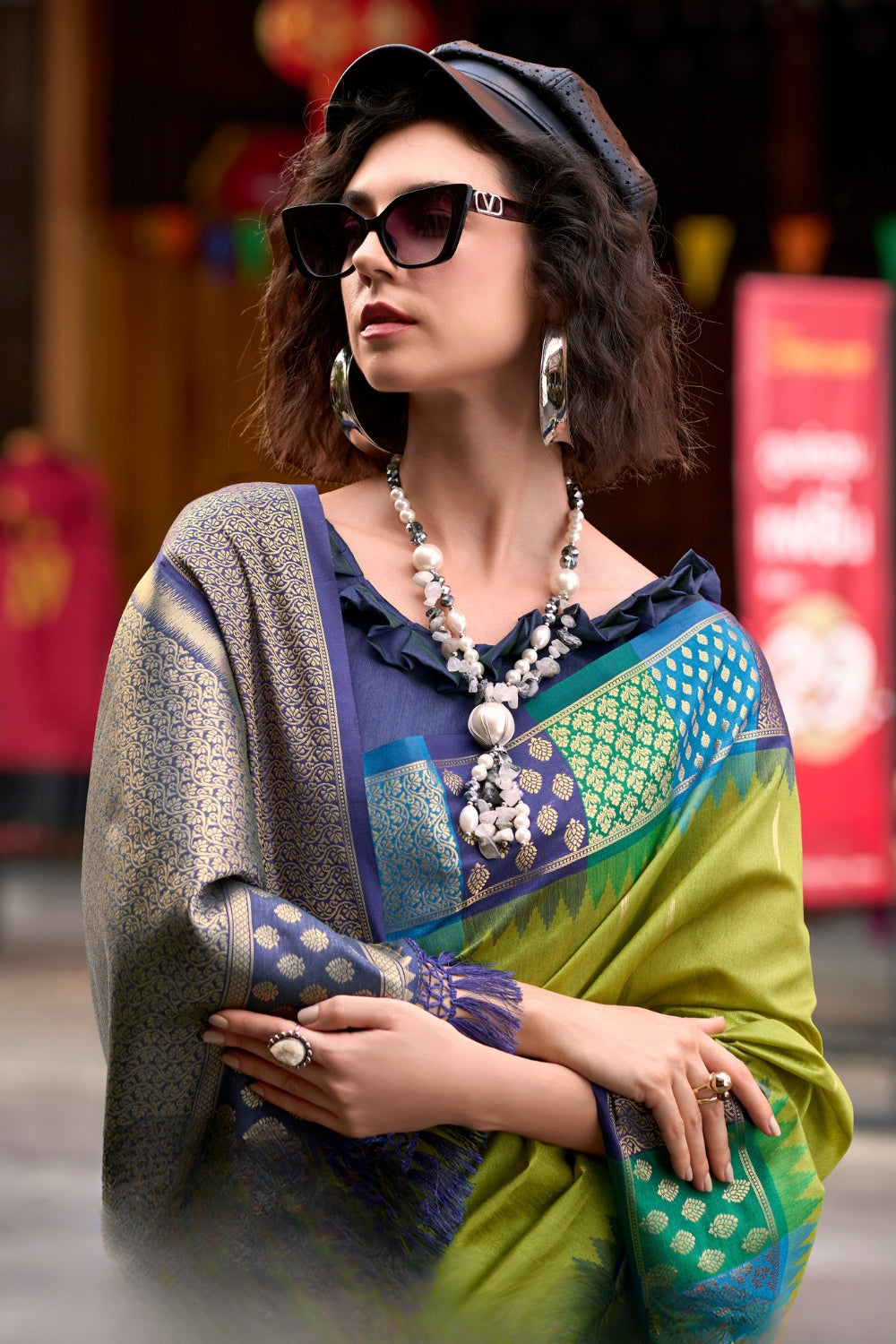 Green Banarasi Silk Saree