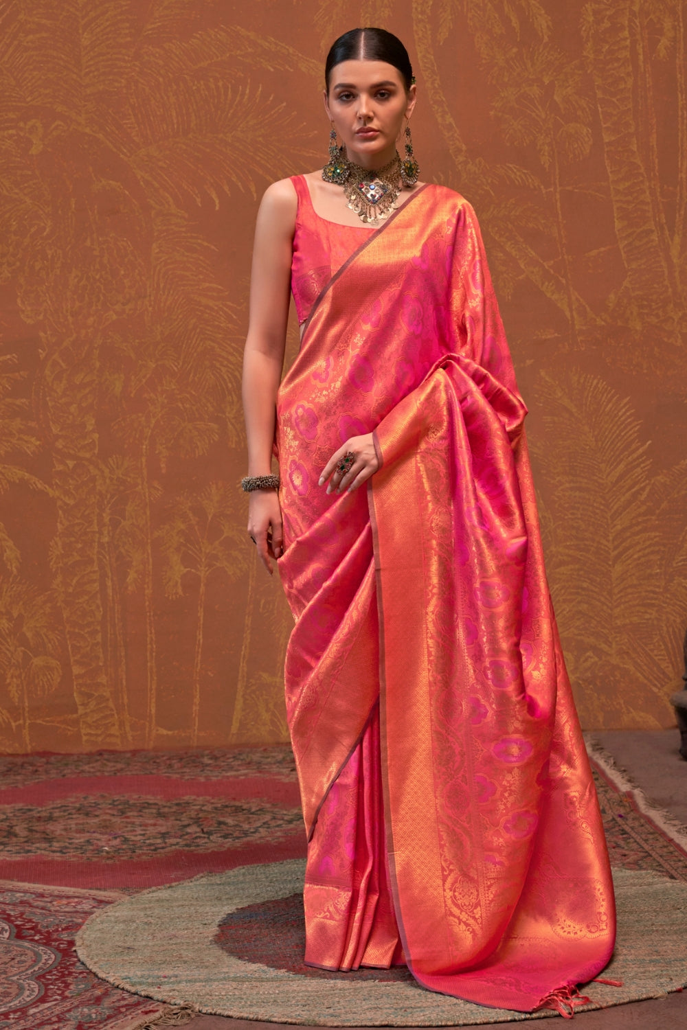 Orange Silk Saree