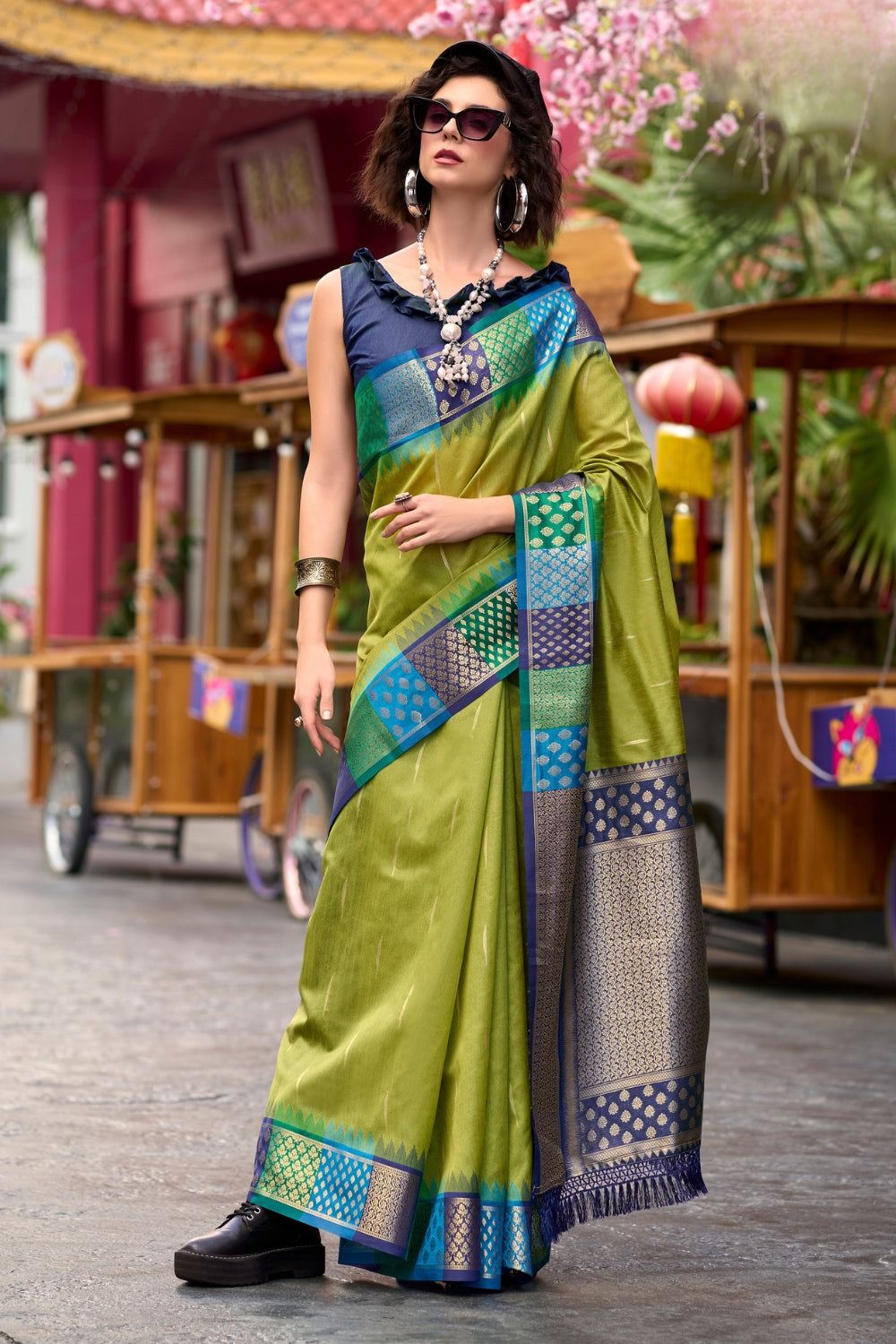 Green Banarasi Silk Saree