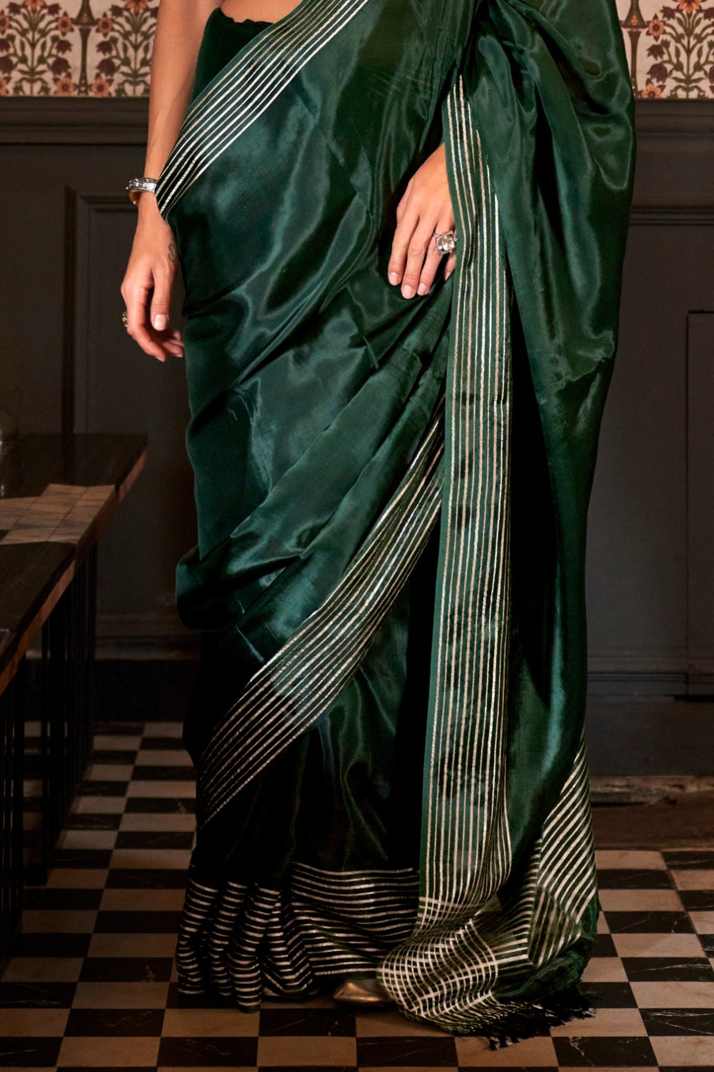 Forest Green Viscose Saree