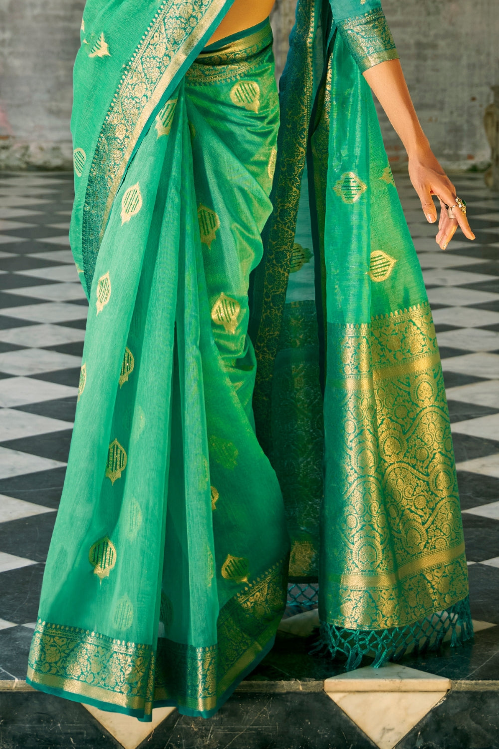 Green Tissue Silk Saree