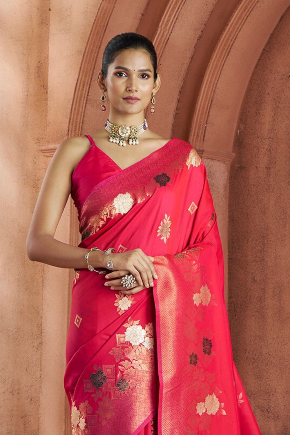 Red Banarasi Silk Saree