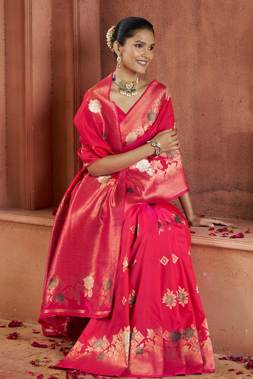 Red Banarasi Silk Saree