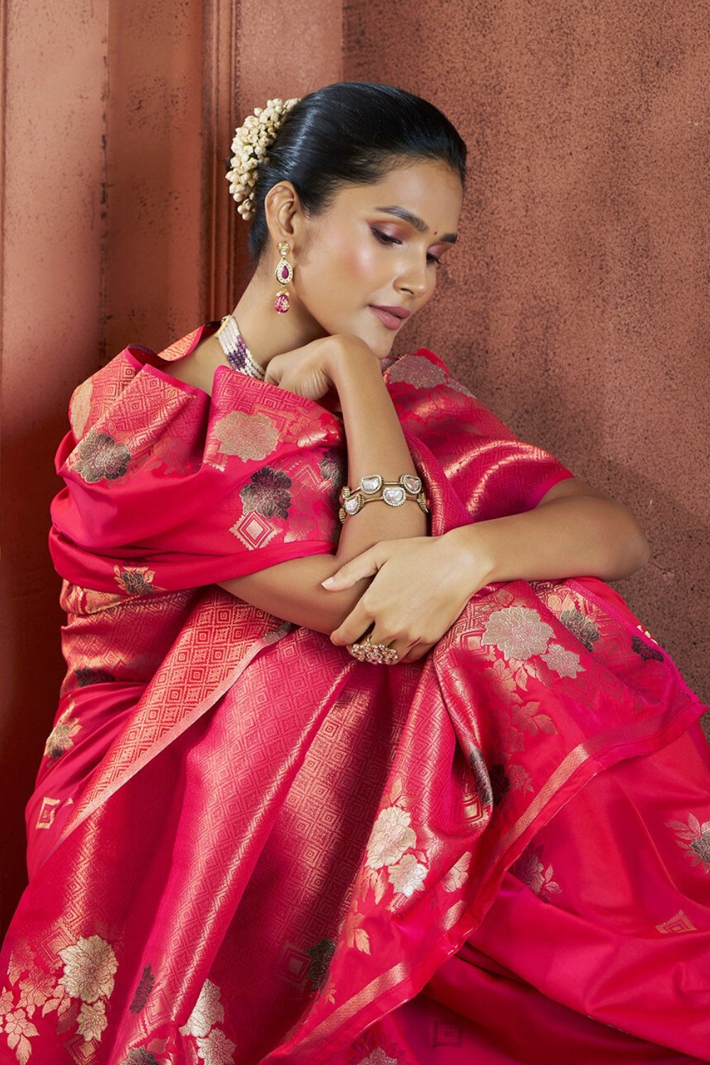 Red Banarasi Silk Saree