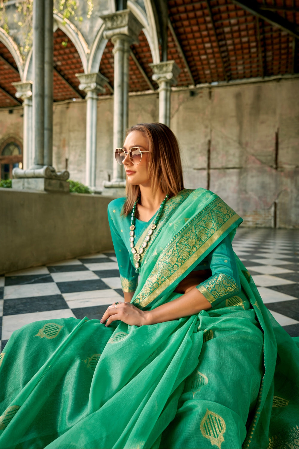 Green Tissue Silk Saree