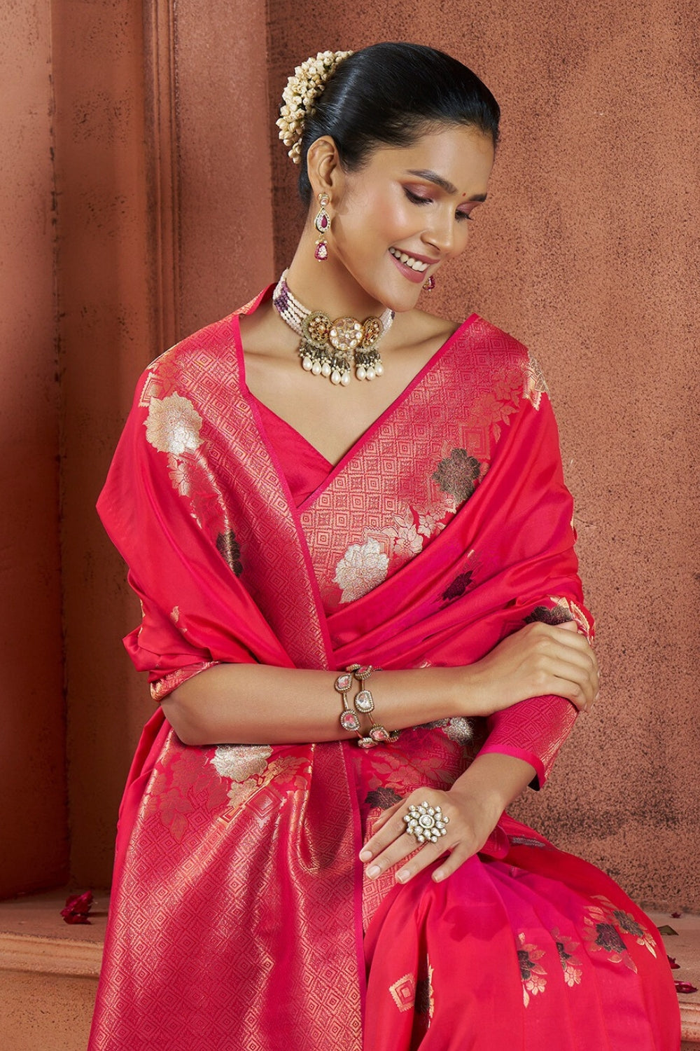 Red Banarasi Silk Saree