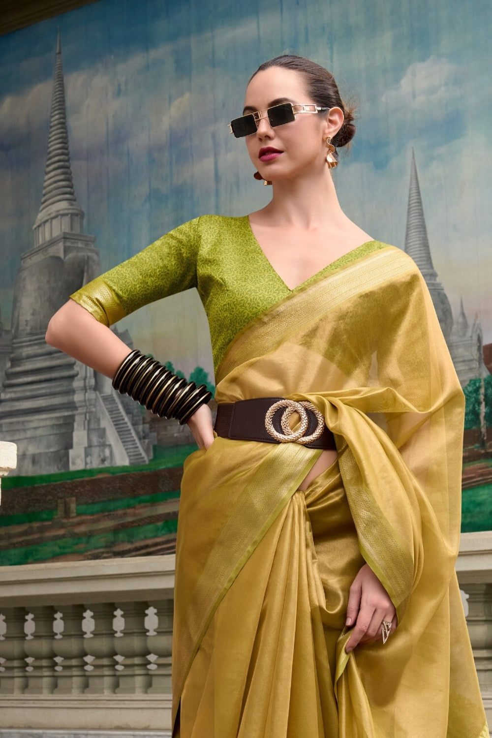 Green Tissue Saree