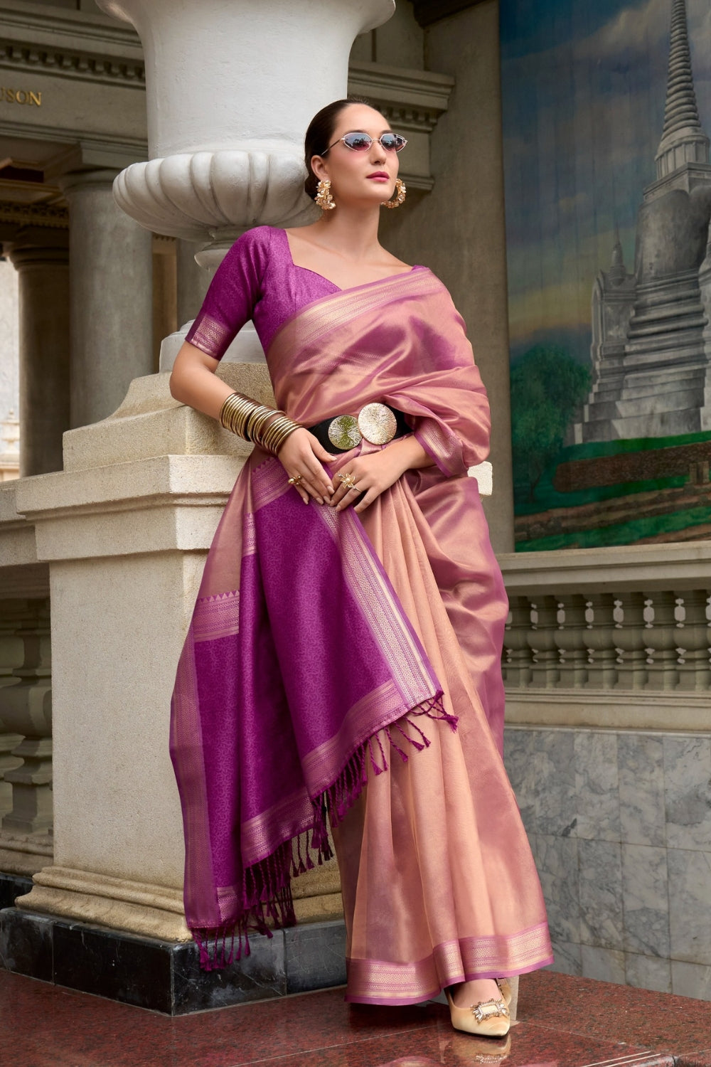 Purple Tissue Saree