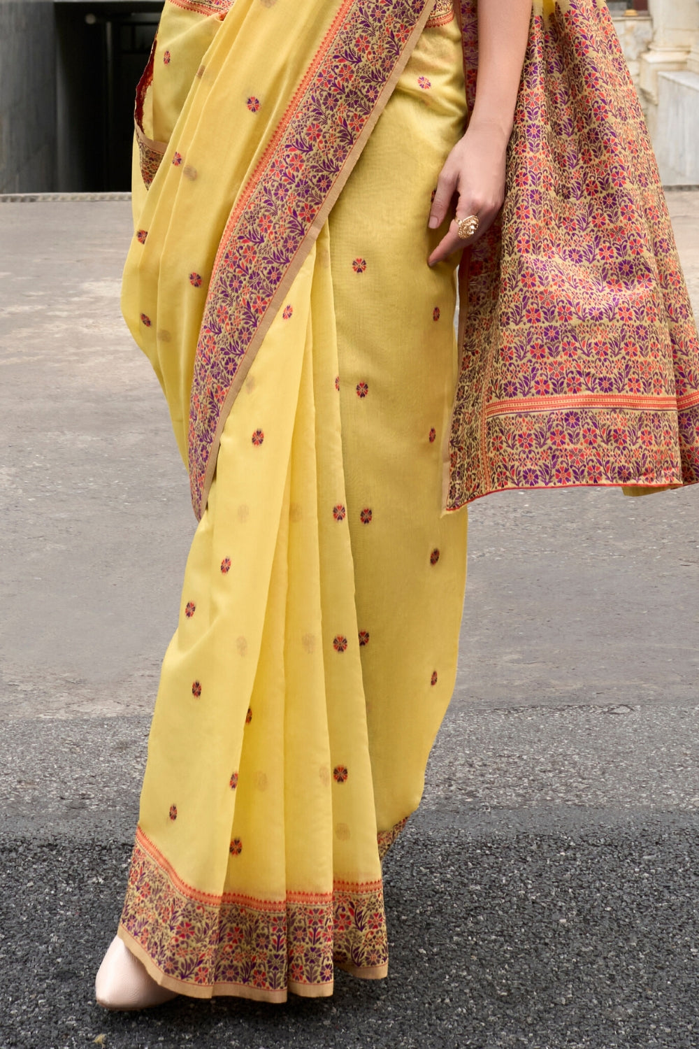 Yellow SOFT LINEN COTTON Saree