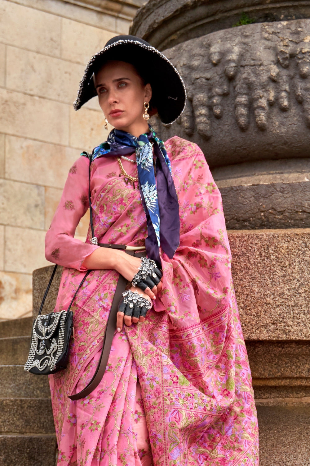 Pink Organza Saree