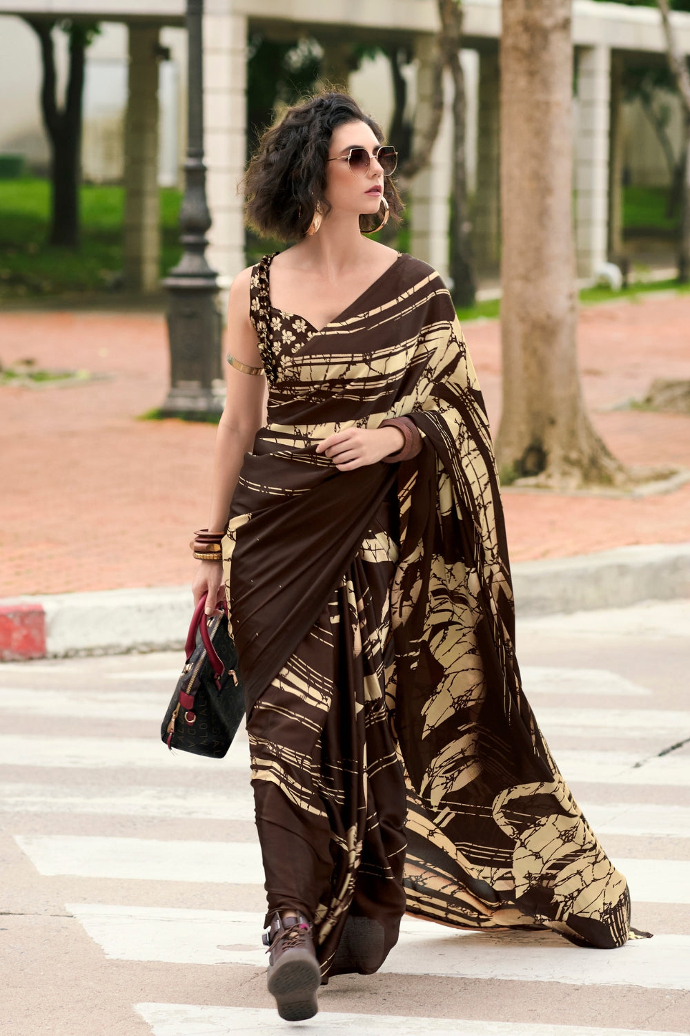 Coffee Japan SATIN Saree