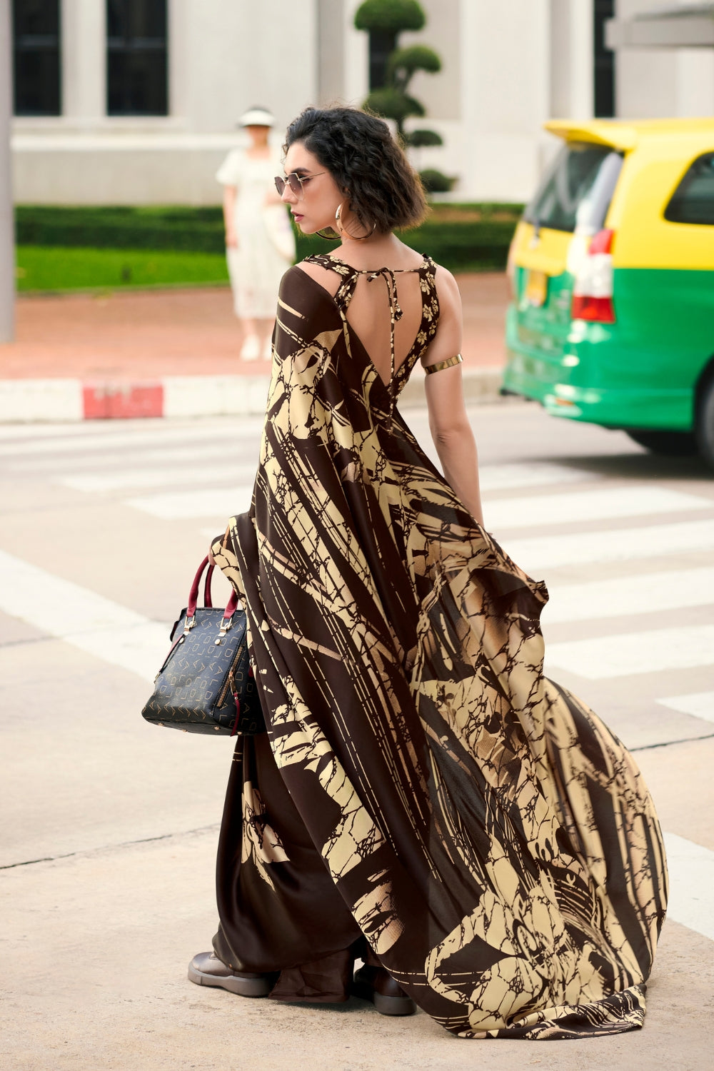 Coffee Japan SATIN Saree