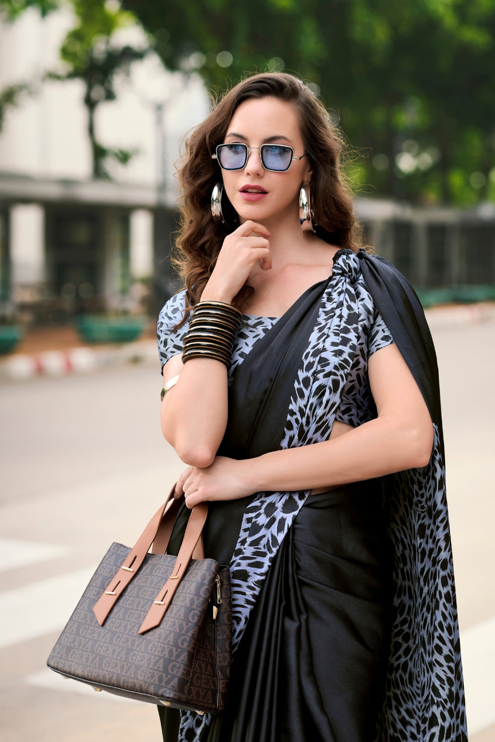 Black Japan SATIN Saree