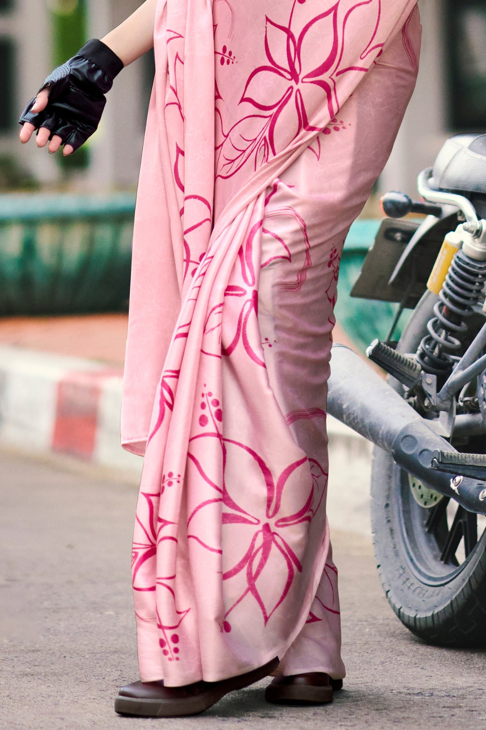 Pink Japan SATIN Saree