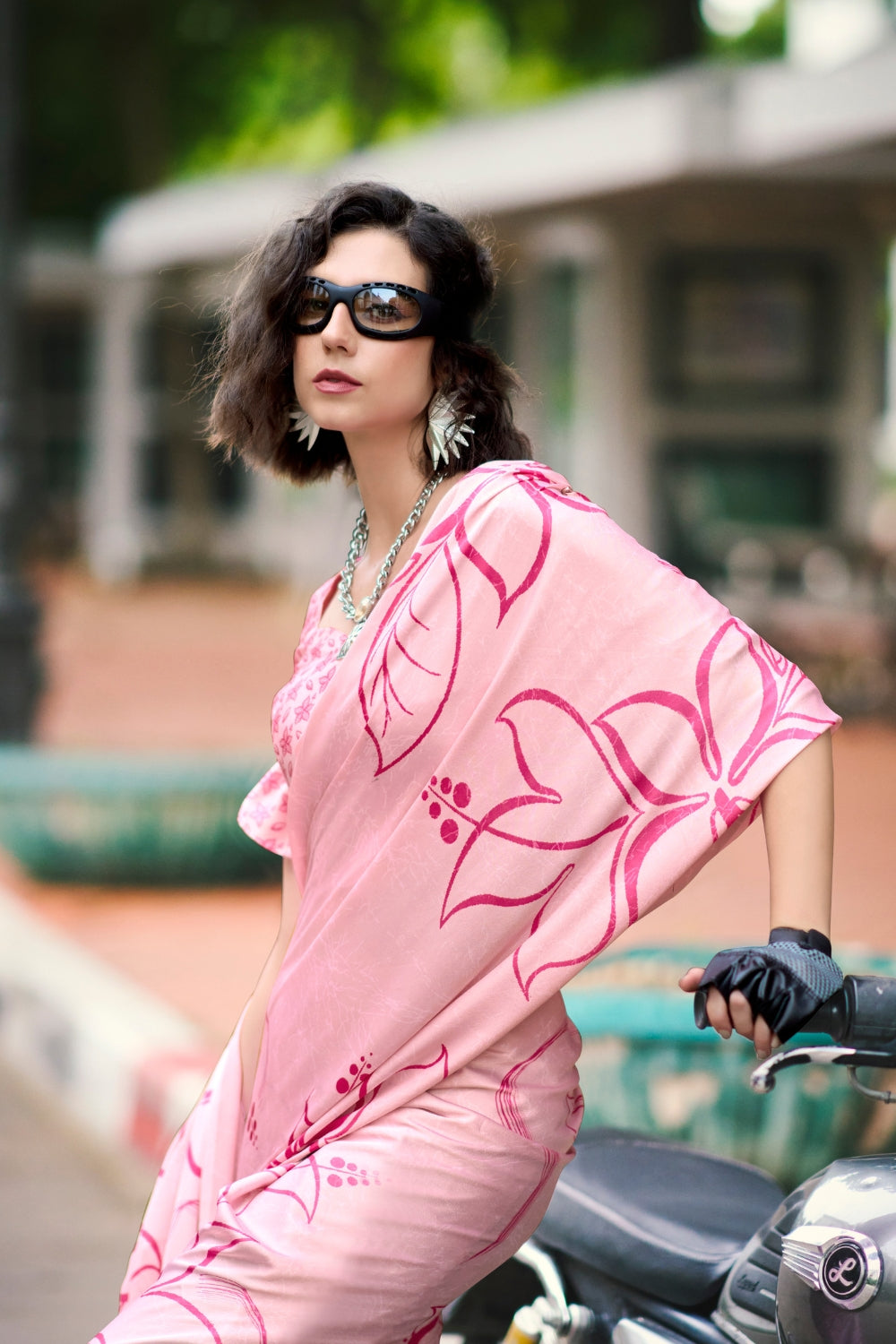 Pink Japan SATIN Saree