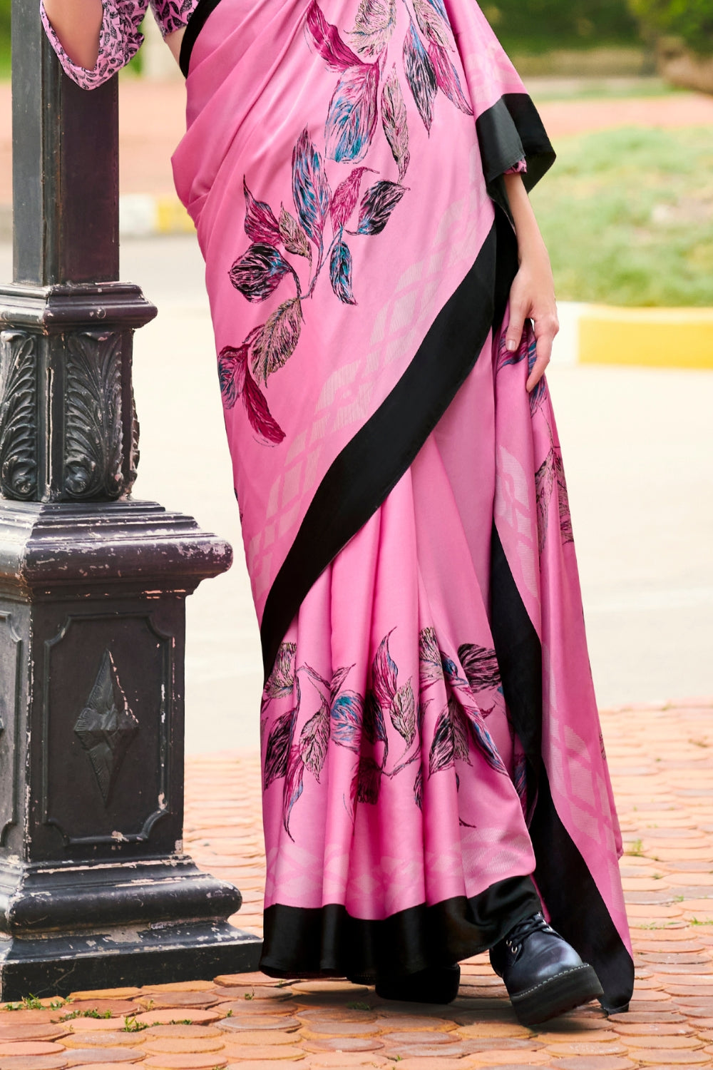 Pink Japan SATIN Saree