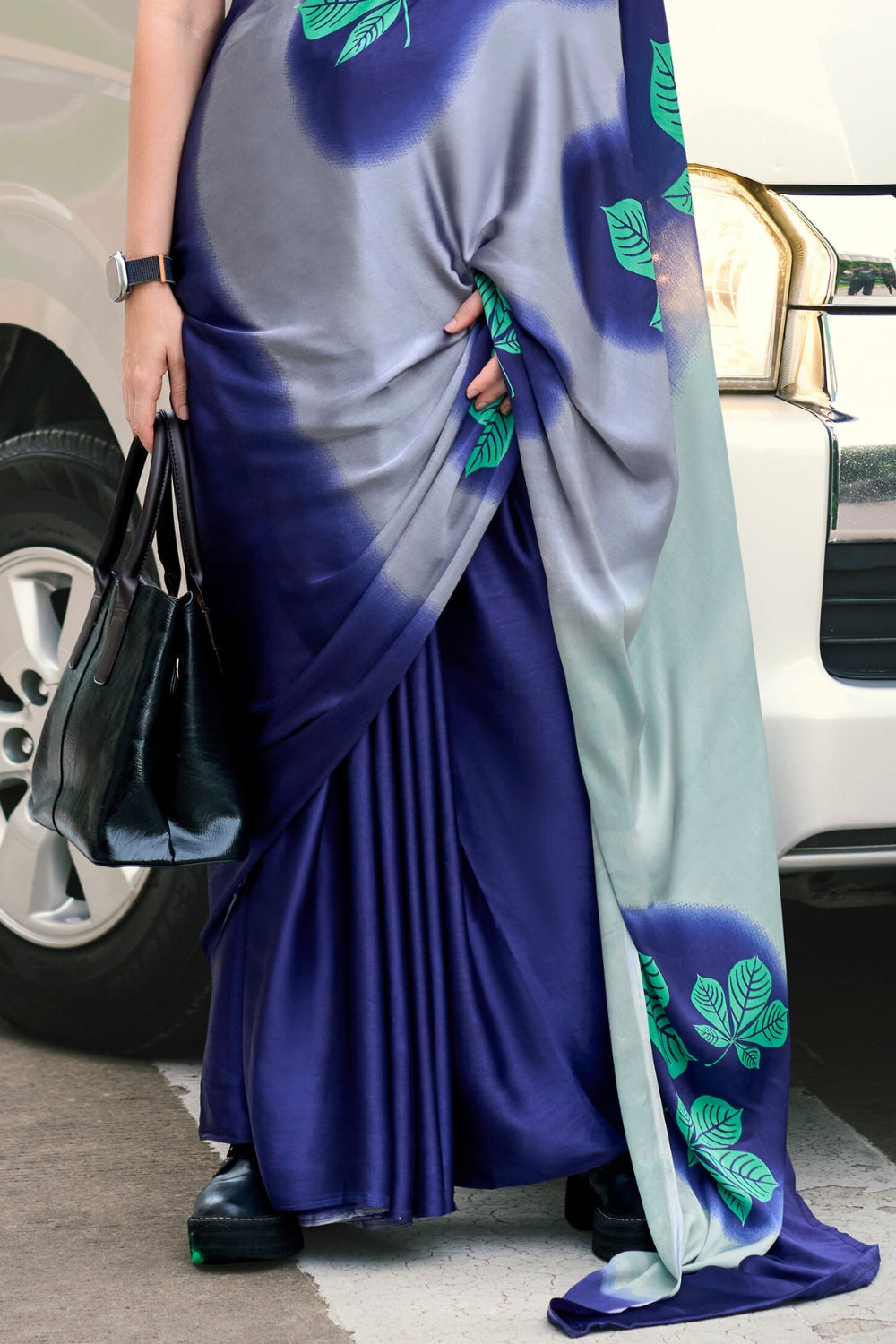 Blue Japan SATIN Saree