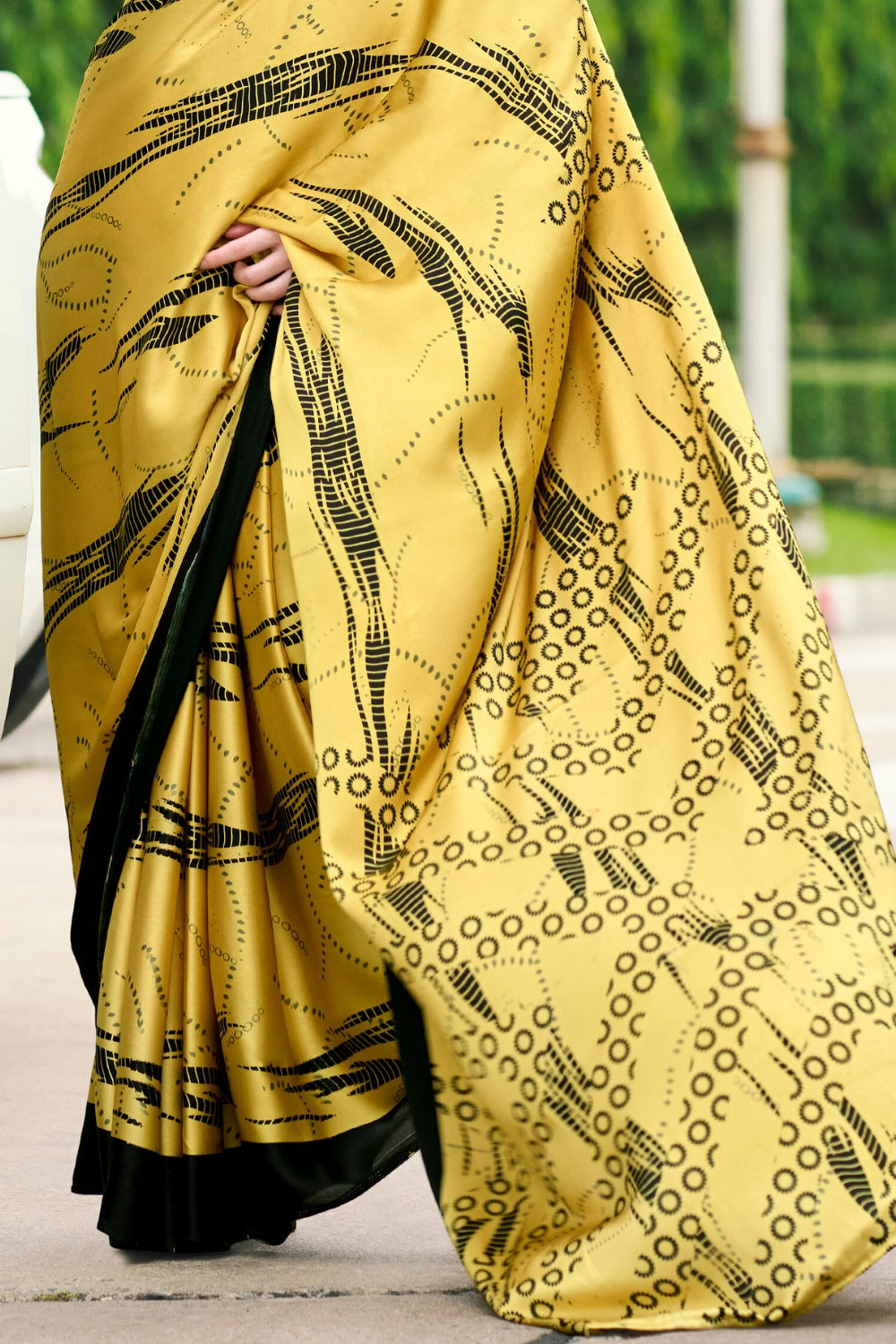 Yellow Japan SATIN Saree