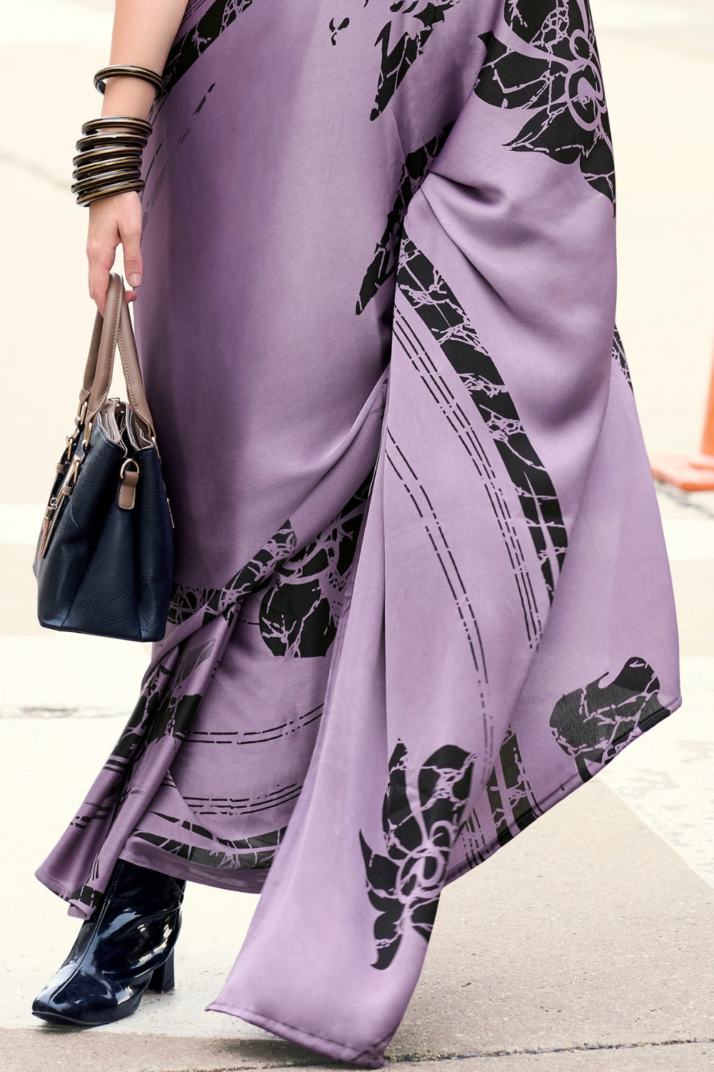 Lavender Japan SATIN Saree