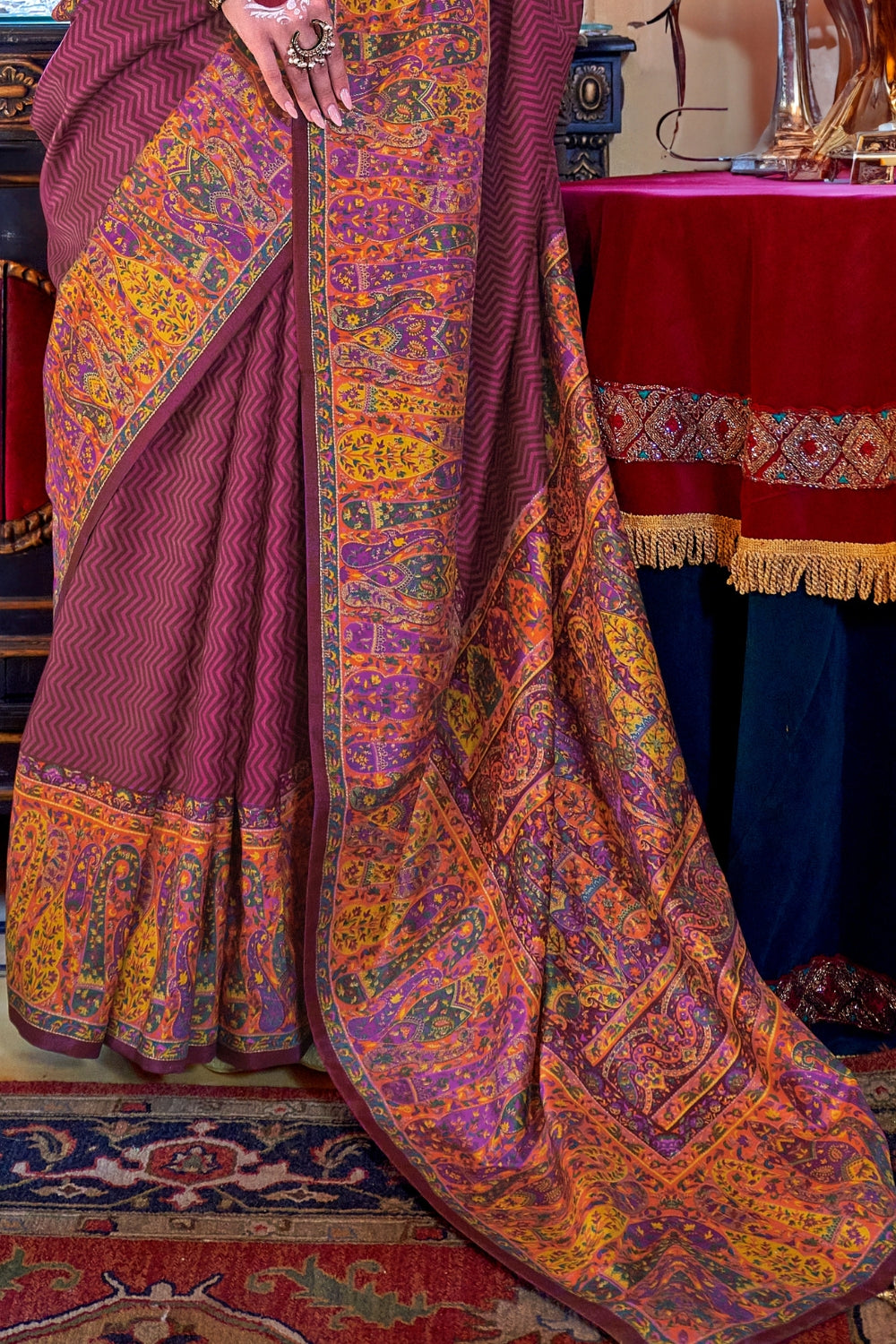 Mauve Patola Silk Saree