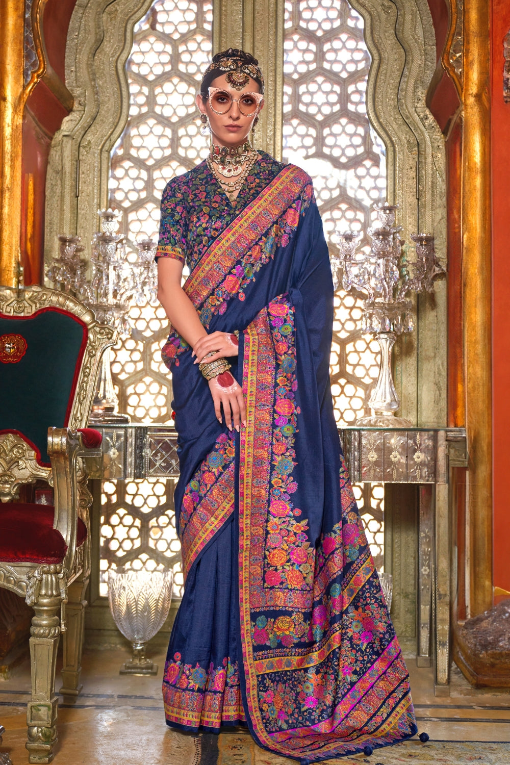 Blue Patola Silk Saree