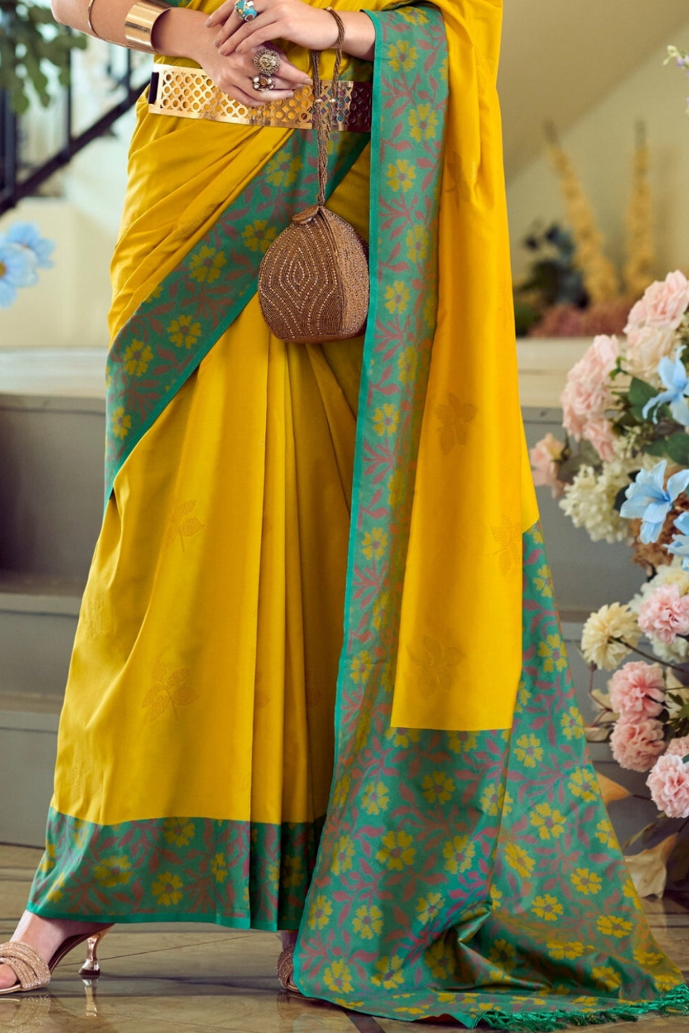 Yellow Soft Silk Saree