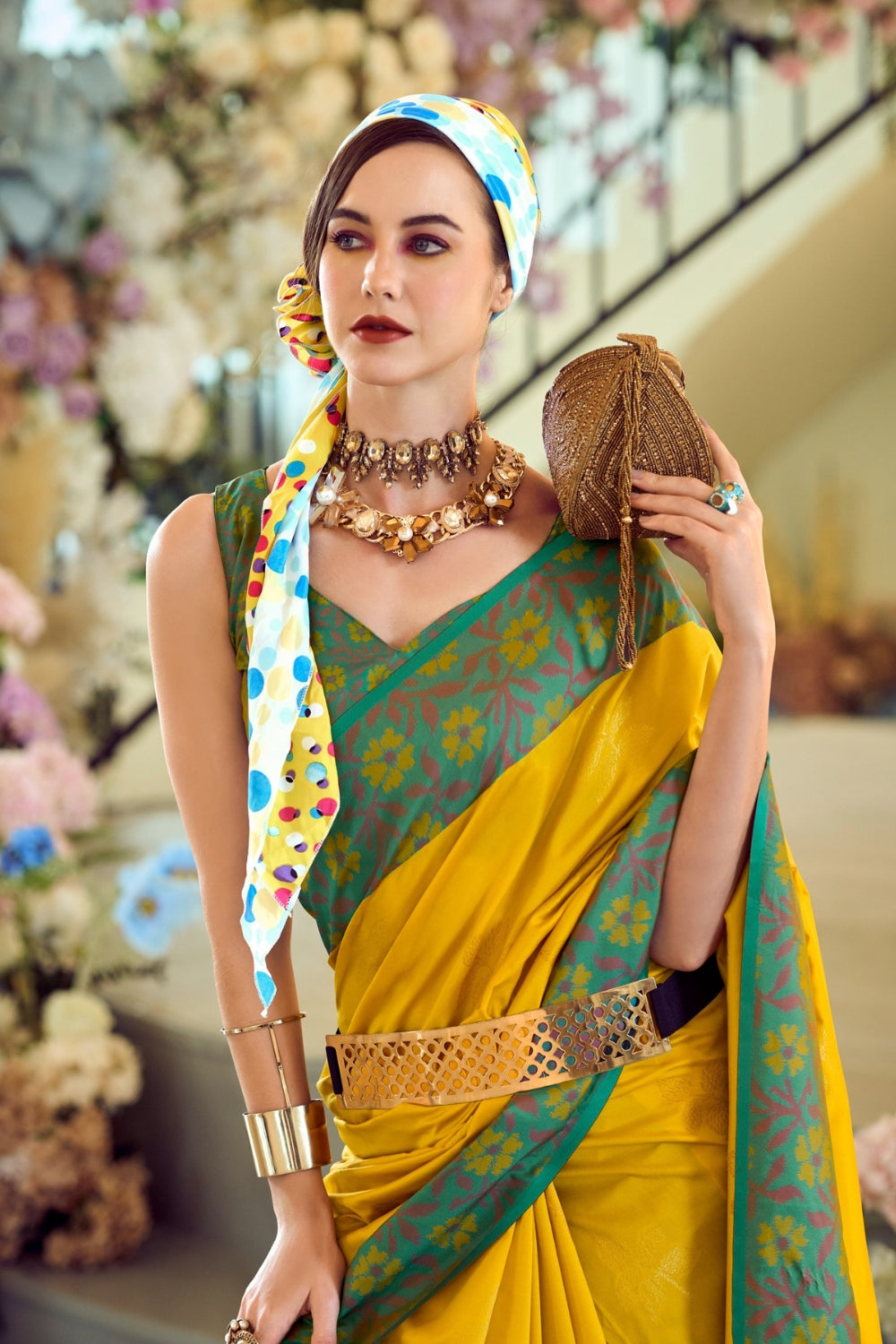 Yellow Soft Silk Saree