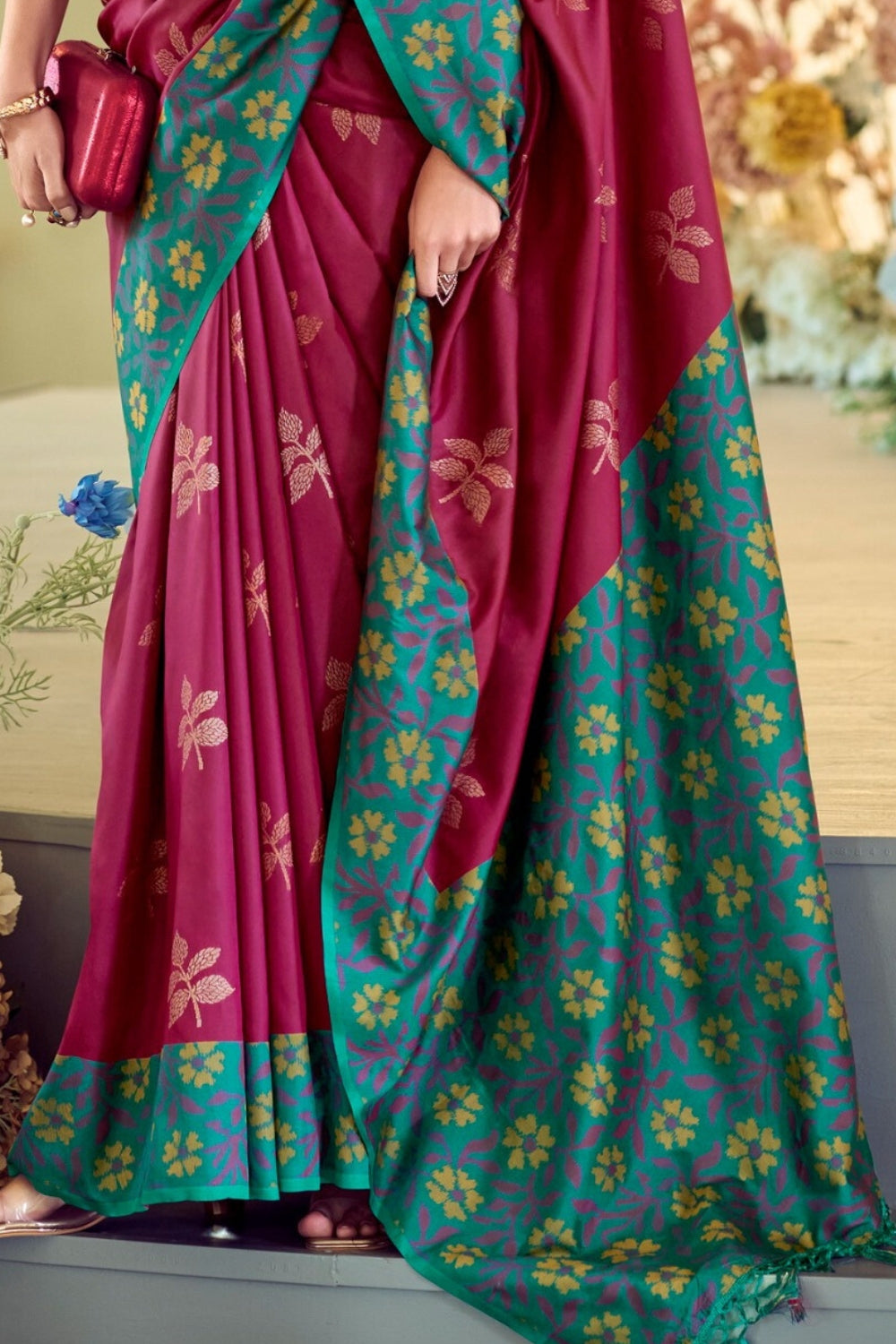 Maroon Soft Silk Saree