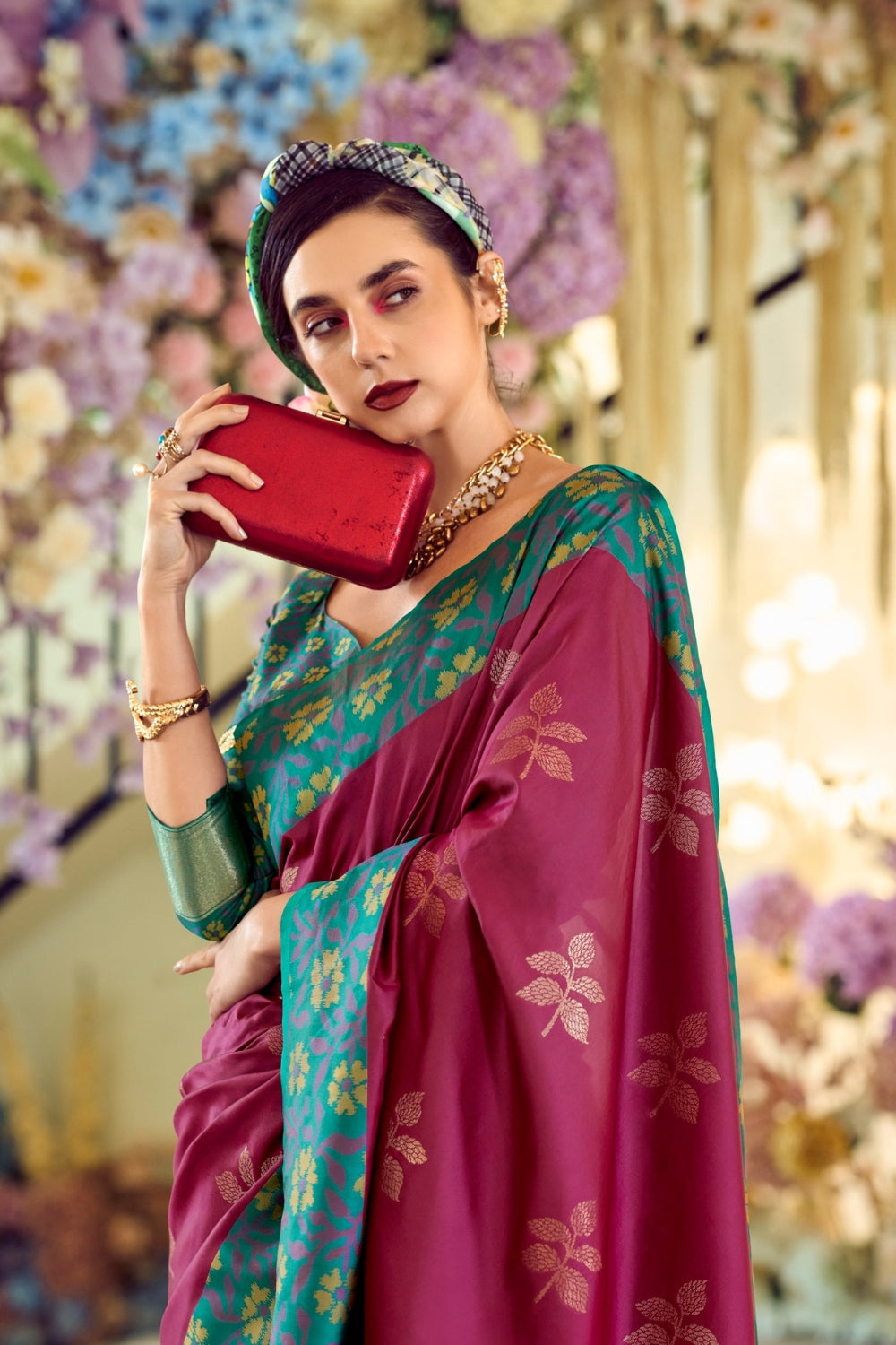 Maroon Soft Silk Saree