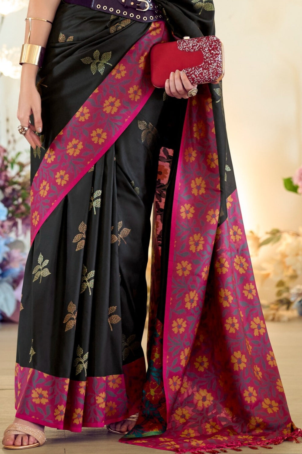 Black Soft Silk Saree