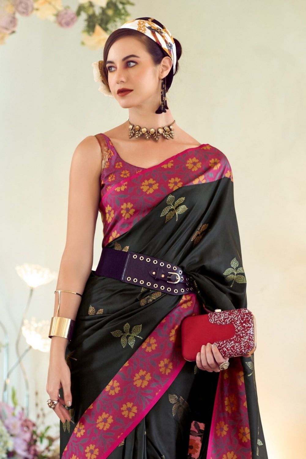 Black Soft Silk Saree