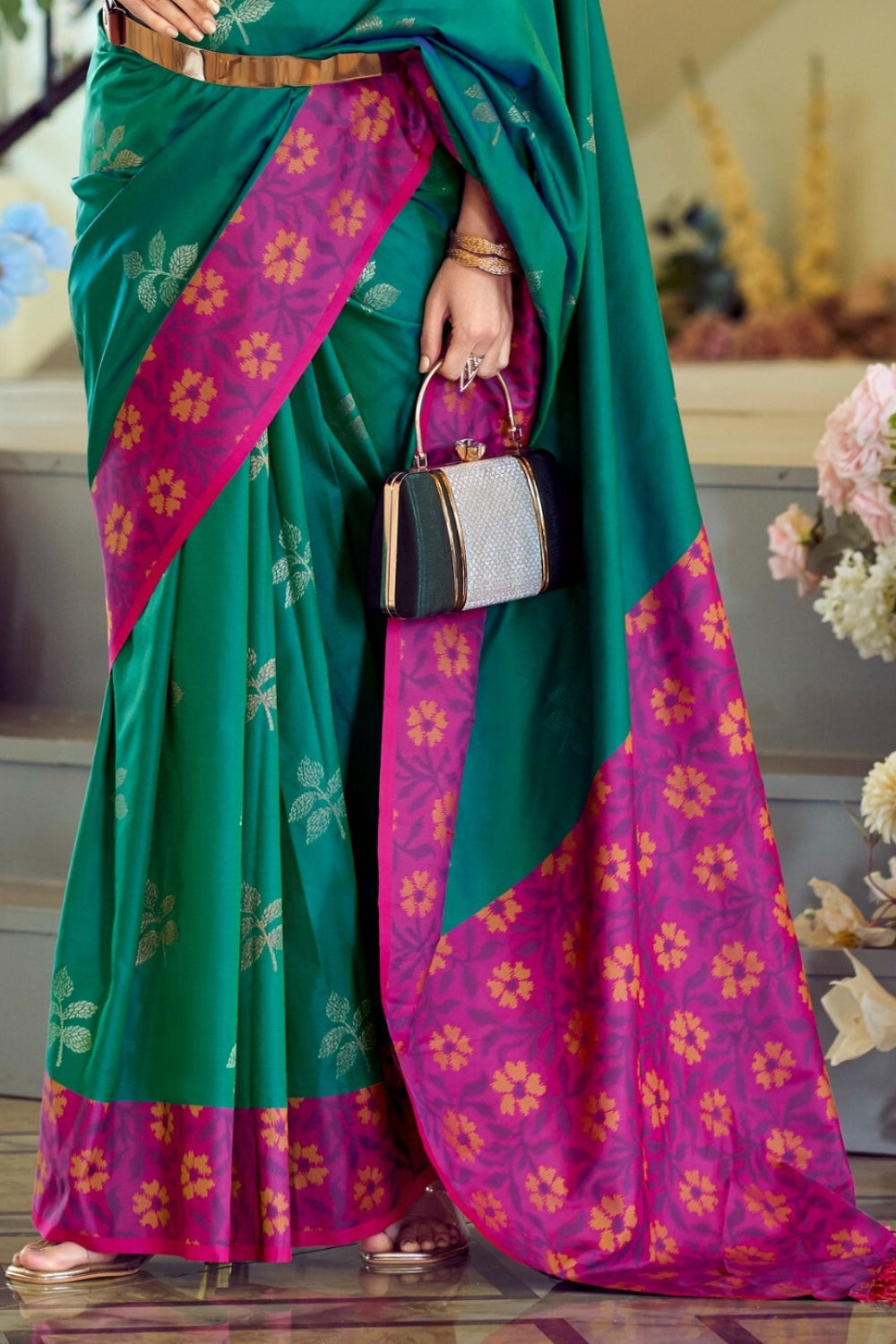 Teal Soft Silk Saree