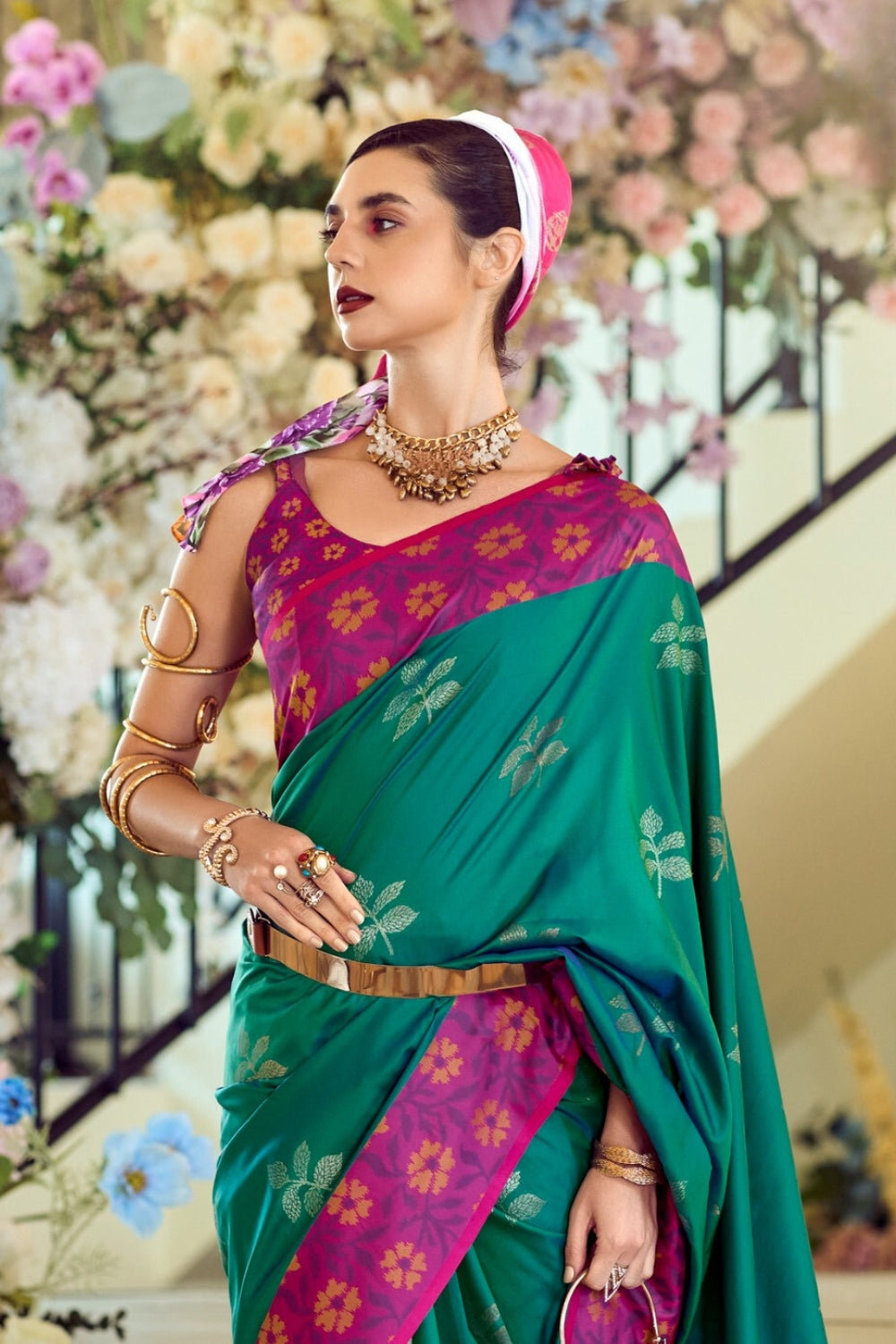 Teal Soft Silk Saree