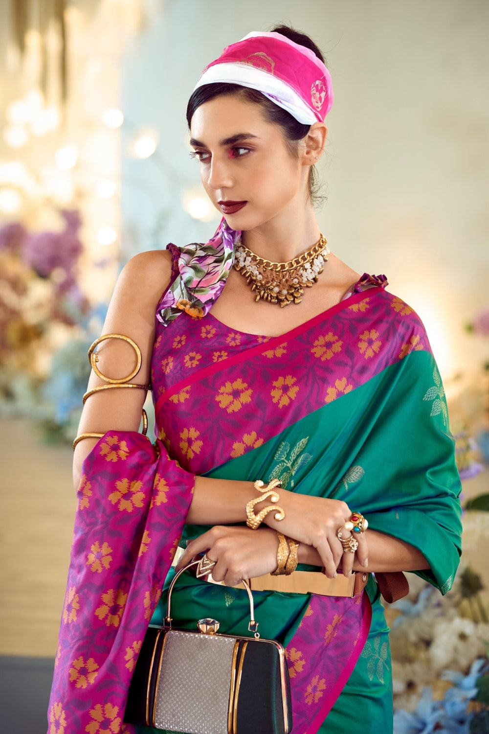 Teal Soft Silk Saree