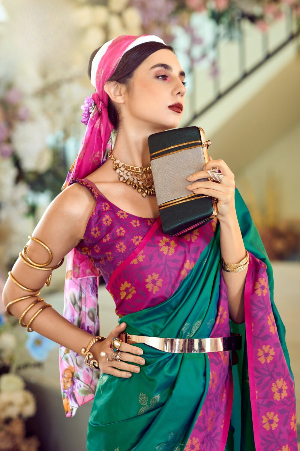 Teal Soft Silk Saree