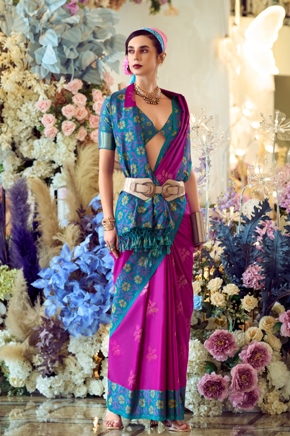 Wine Soft Silk Saree