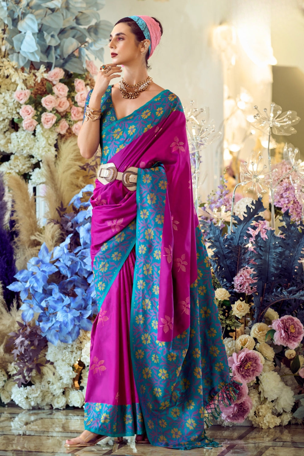 Wine Soft Silk Saree