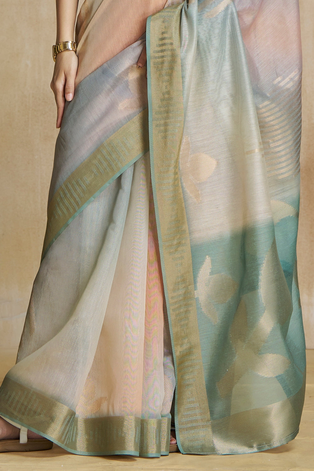 Grey Fancy Fabric With Digital Print Saree