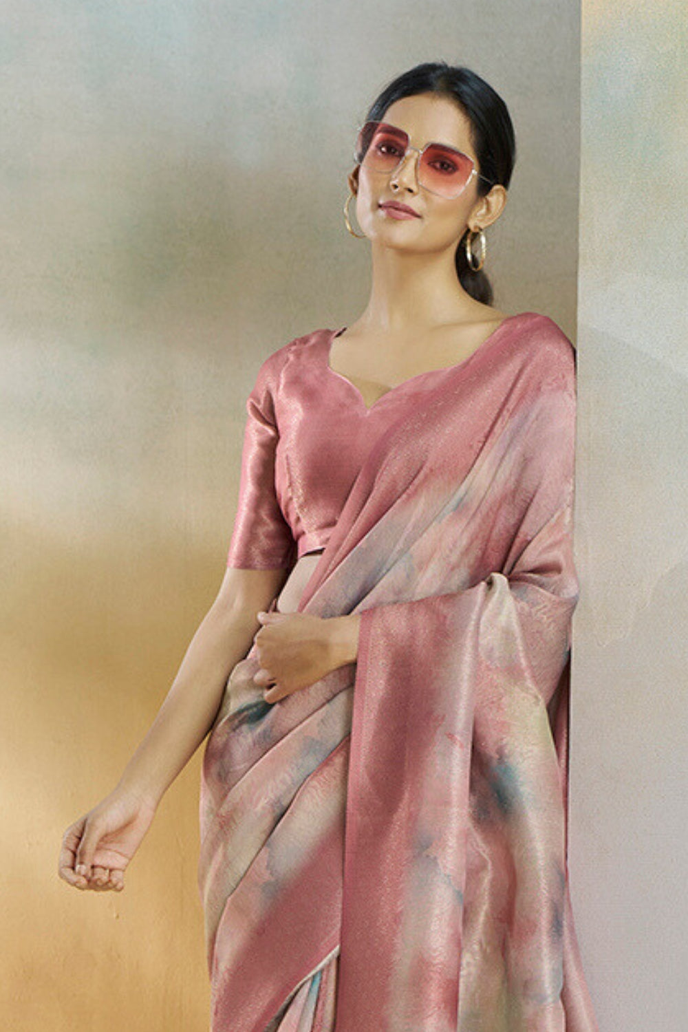 Pink Handloom Weaving Silk Saree