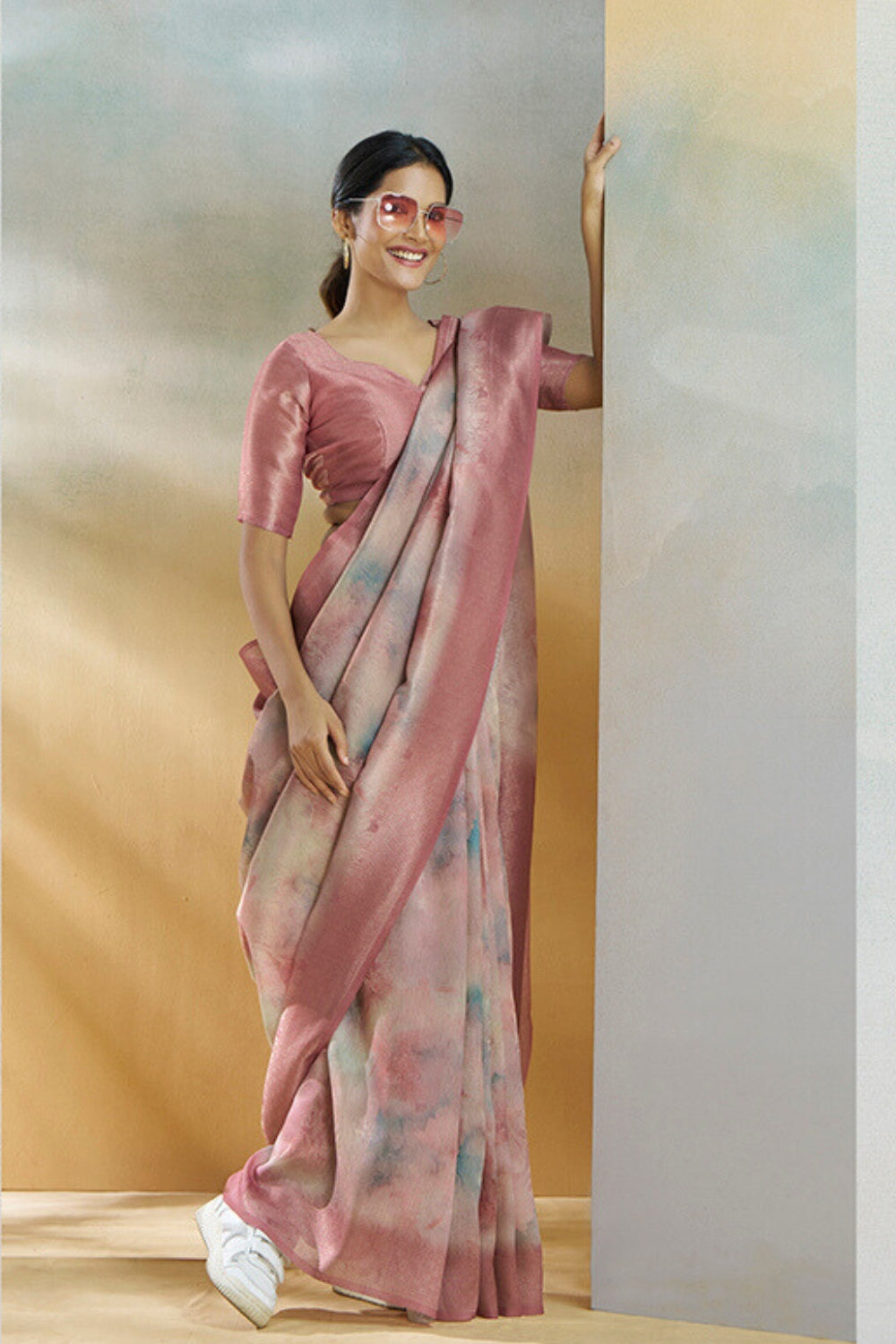 Pink Handloom Weaving Silk Saree