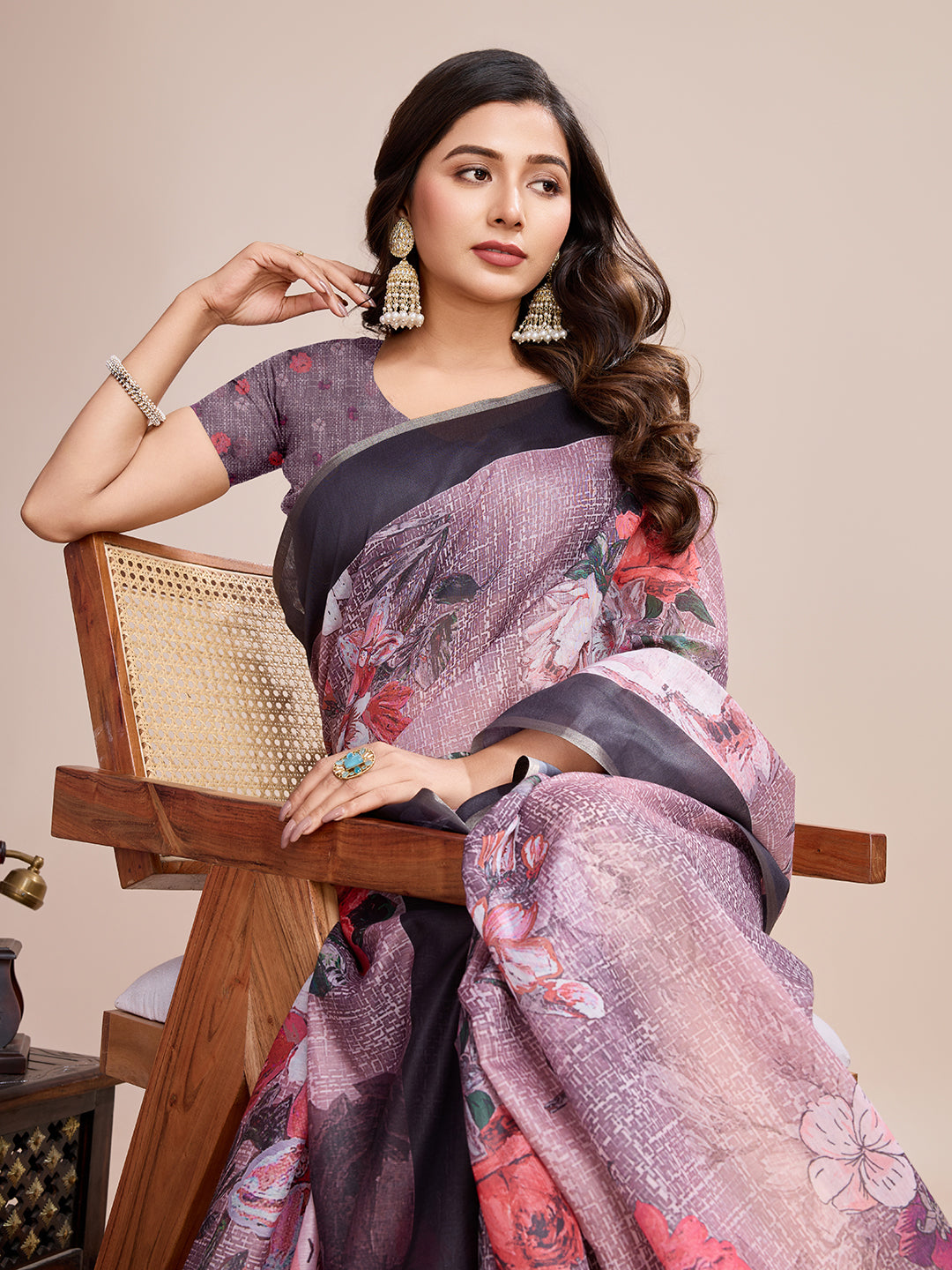 ENGLISH SEMI LINEN SAREE