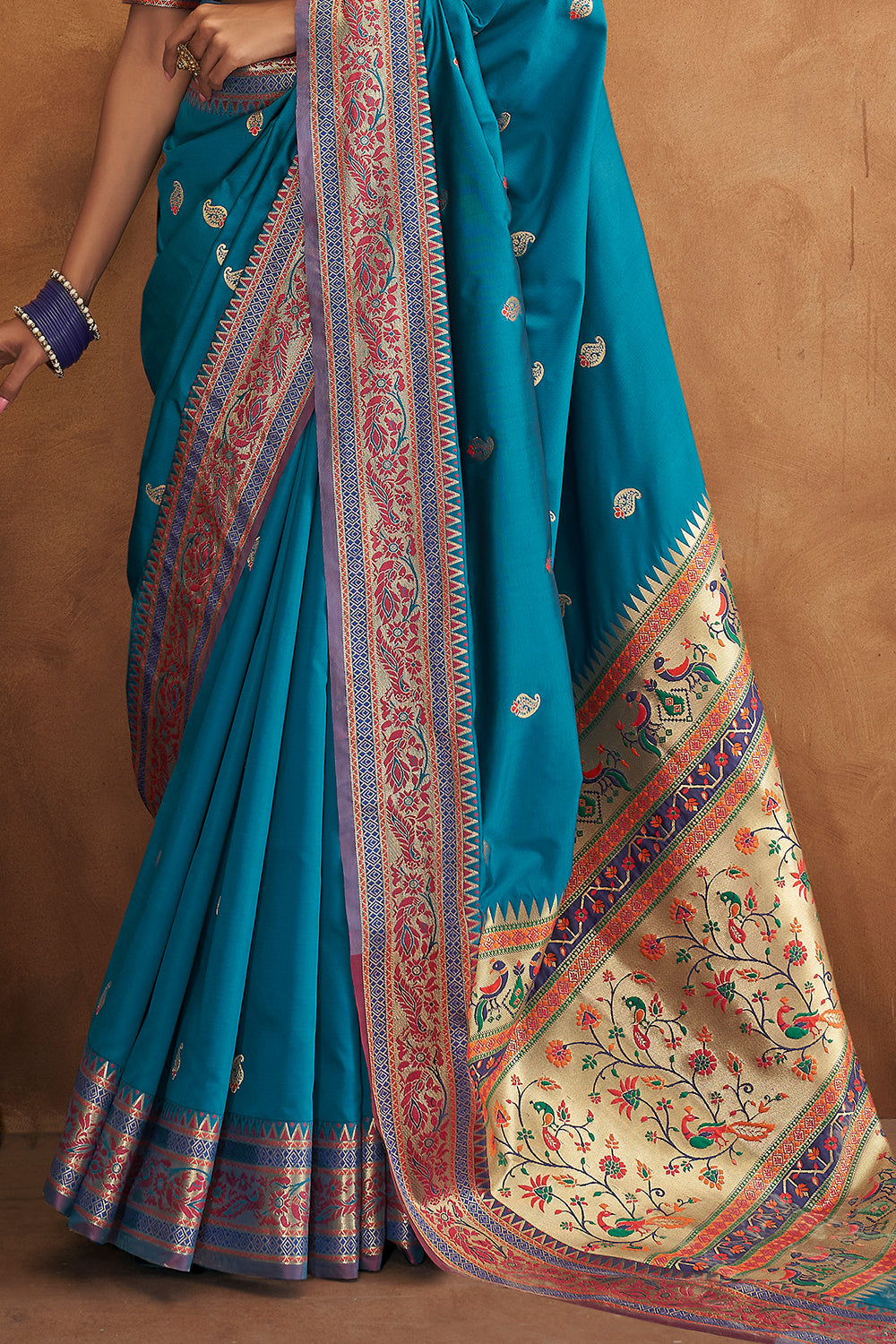 Azure Blue Banarasi Saree